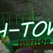 H-Town Green Neon Sign