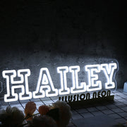 Hailey White Neon Sign