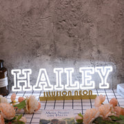 Hailey White Neon Sign