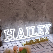 Hailey White Neon Sign