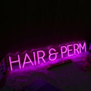 Hair And Perm Pink Neon Sign