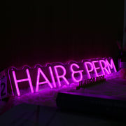 Hair And Perm Pink Neon Sign