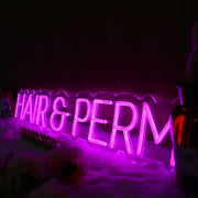 Hair And Perm Pink Neon Sign