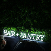 Hair Pantry White Custom Neon Sign