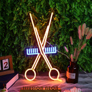 Hair Scissors Neon Sign