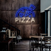 Half Pizza And Slice Neon Sign