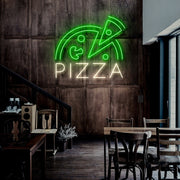 Half Pizza And Slice Neon Sign