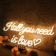 Hall You Need Is Love Yellow Neon Sign