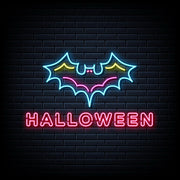 Halloween Neon Sign with Bat