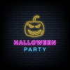 Halloween Party Neon Sign with Pumpkin