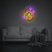 Halloween Pumpkin With Rainbow LED Neon Acrylic Artwork