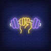 Hand Holding Barbell Neon Sign