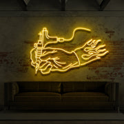 Hand of An Artist For Tattoo Studio Neon Sign