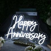 Happy Anniversary White Neon Sign