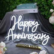 Happy Anniversary White Neon Sign