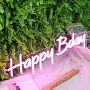 Happy Bday Purple Neon Sign