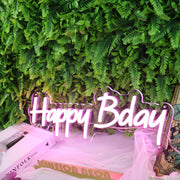 Happy Bday Purple Neon Sign