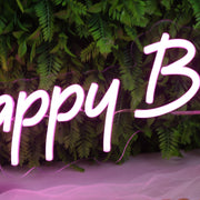 Happy Bday Purple Neon Sign