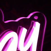 Happy Bday Purple Neon Sign