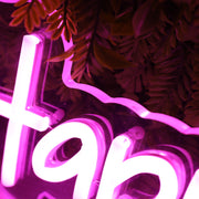 Happy Bday Purple Neon Sign