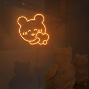 Happy Bear And Heart Neon Sign Lights Night Lamp Led Neon Sign Light For Home Party