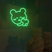 Happy Bear And Heart Neon Sign Lights Night Lamp Led Neon Sign Light For Home Party