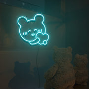 Happy Bear And Heart Neon Sign Lights Night Lamp Led Neon Sign Light For Home Party