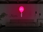 Happy Birthday Balloon Neon Sign