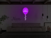 Happy Birthday Balloon Neon Sign