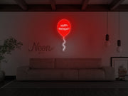 Happy Birthday Balloon Neon Sign