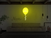 Happy Birthday Balloon Neon Sign