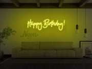 Happy Birthday Cursive Neon Sign