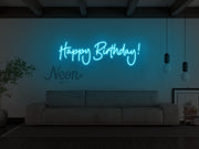 Happy Birthday Cursive Neon Sign