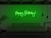 Happy Birthday Cursive Neon Sign