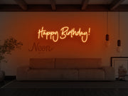 Happy Birthday Cursive Neon Sign