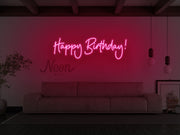 Happy Birthday Cursive Neon Sign