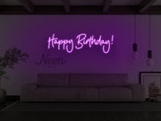 Happy Birthday Cursive Neon Sign