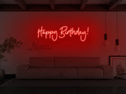 Happy Birthday Cursive Neon Sign