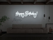 Happy Birthday Cursive Neon Sign