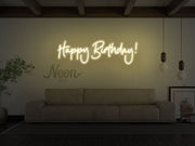 Happy Birthday Cursive Neon Sign