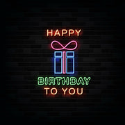 Happy Birthday To You with Gift Neon Sign