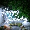 Happy Birthday White Neon LED Sign