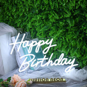 Happy Birthday White Neon LED Sign