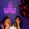 Happy Birthday with Cake Artwork Neon Sign