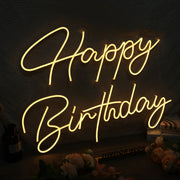 Happy Birthday Yellow Neon Sign