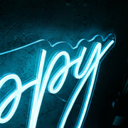 Happy Blue Custom Neon Sign