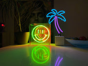 Happy Face Infinity Mirror Neon Sign