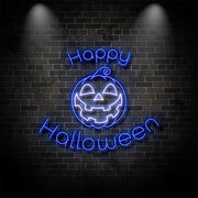 Happy Halloween With Pumpkin Neon Sign