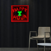 Happy Hour Infinity Mirror Neon Sign