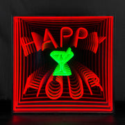 Happy Hour Infinity Mirror Neon Sign